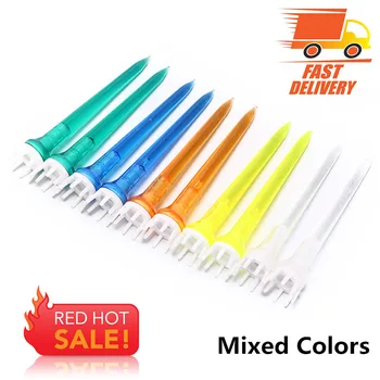 

Golf Tees Plastic Crown Transparent Mixed Colors 80mm Lightweight Max-T Tee Portable To Carry Ball Holder for Driving Range