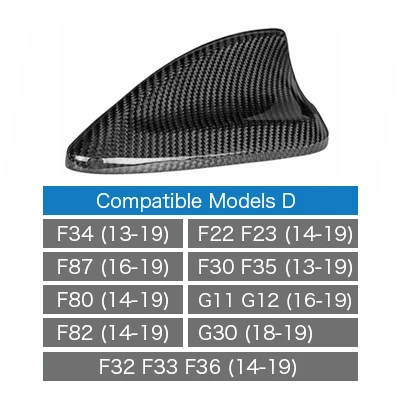 Реальные углеродного волокна скорости полета для bmw f10 f15 f16 f20 f21 f30 f32 34 f01 f45 G30 e90 e92 M3 M5 качество антенна "Акулий Плавник" накладка - Цвет: Style D