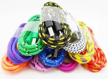 

200pcs 3FT Braided Quick Charge USB Charger Cable For Samsung iPhone 6 7 Plus Accessory Bundles Charging Cord