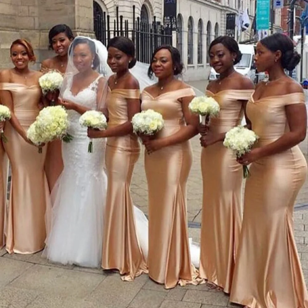 

vestido madrinha New Bridesmaid Dresses 2019 Boat Neck Sleeveless Floor Length Satin brautjungfernkleid Wedding Party Dresses