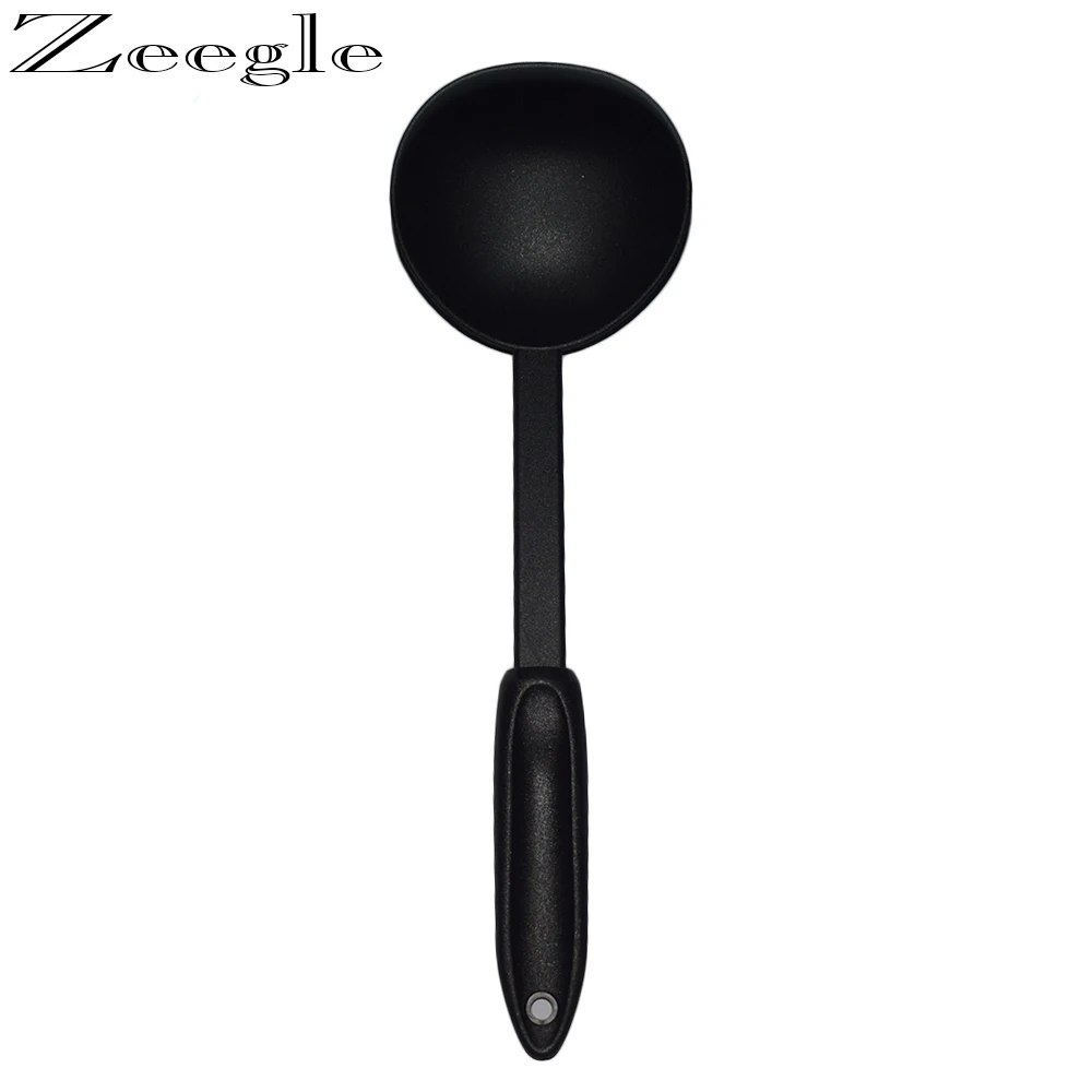 1pcs Nylon Kitchen Spoons Long Handled Spoon Soup Ladle Tableware