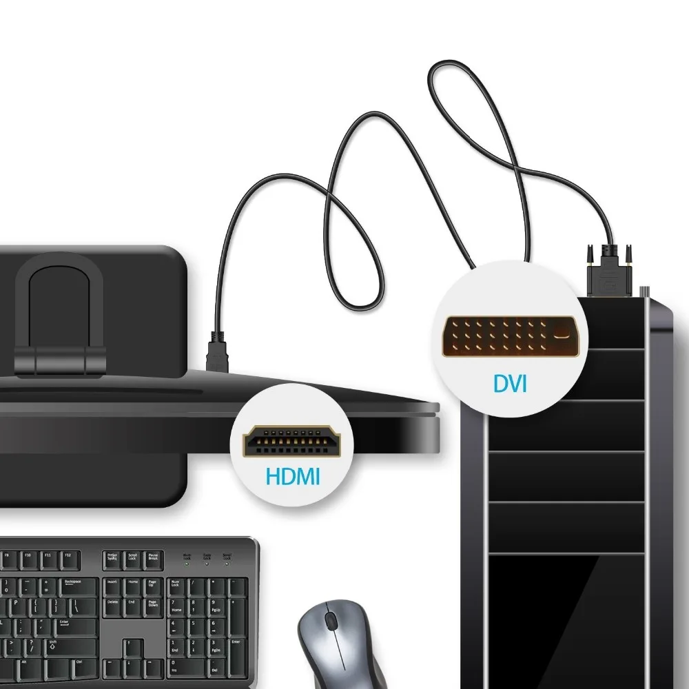 Кабель HDMI DVI 24 + 1 pin адаптер 1080p D штекер Мужской конвертер кабель для HDTV DVD