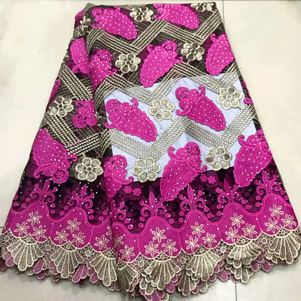 

2019 Latest Nigerian french Laces Fabrics High Quality African Laces Fabric for Wedding Dress French Tulle Lace Fabric
