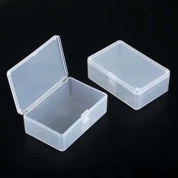 

DRELD 2Pcs Transparent Plastic Storage Box Clear Square Multipurpose Display Case Plastic Jewelry Storage Tool Boxes 85*55*30mm