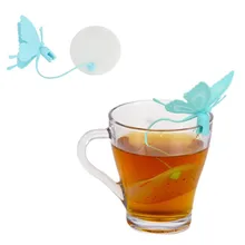 Горячее предложение 1 шт. силиконовый бабочка чайный пакетик фильтр ситечко свободные ситечко для чая кофе специи