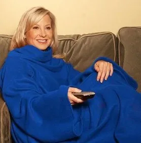 

Warm Snuggie Fleece Blanket with Sleeve Throws on Sofa/Bed/Plane Travel Plaids TV casual Relax for family holiday 134cm * 180cm