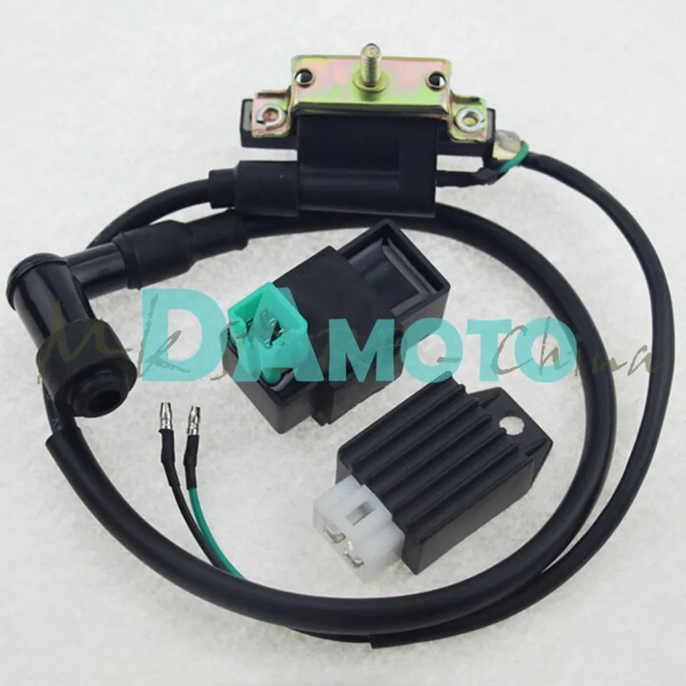 CDI UNIT &COIL&4 PIN REGULATOR Rectifier for 50/90/110/125cc ATV PIT