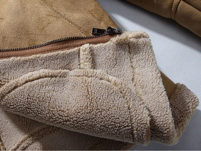 suede leather coat khaki 07