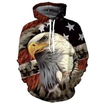 

Eagle Print 3D Hoodies Men Sweatshirt Fashion American Flag Hooded Sweats Tops Hip Hop Unisex Graphic Pullover Sudadera Hombre