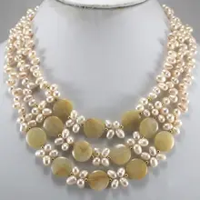 Природный Мода Новые 3 строк натуральный розовый Жемчуг и КАМЕНЬ Ожерелье леди Кварцевые Прекрасное Покрытие Люкс широкий часы крылья королева