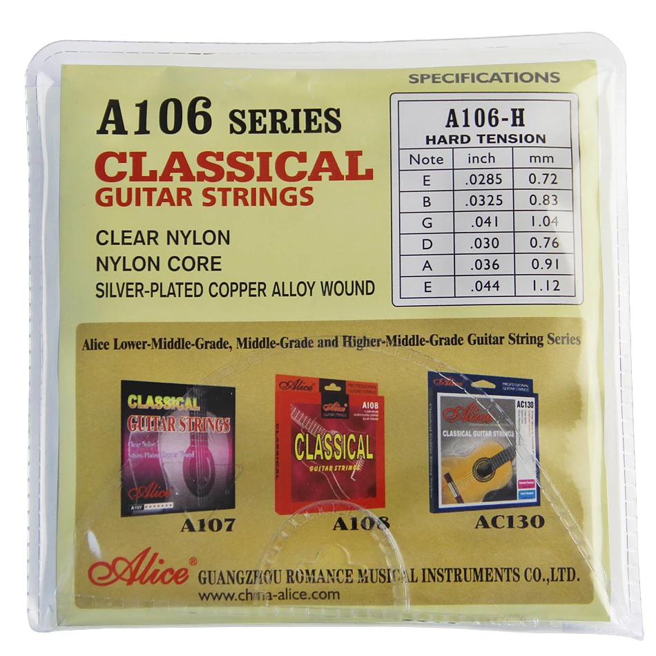 Nuove corde per chitarra classica Alice A106 corde in Nylon trasparente