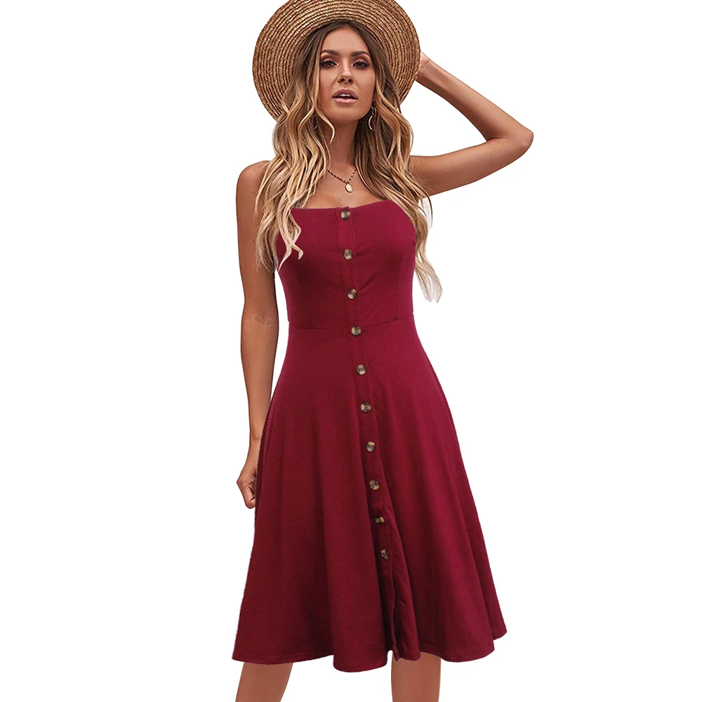 Женское повседневное пляжное платье Berydress летнее однотонное Хлопковое