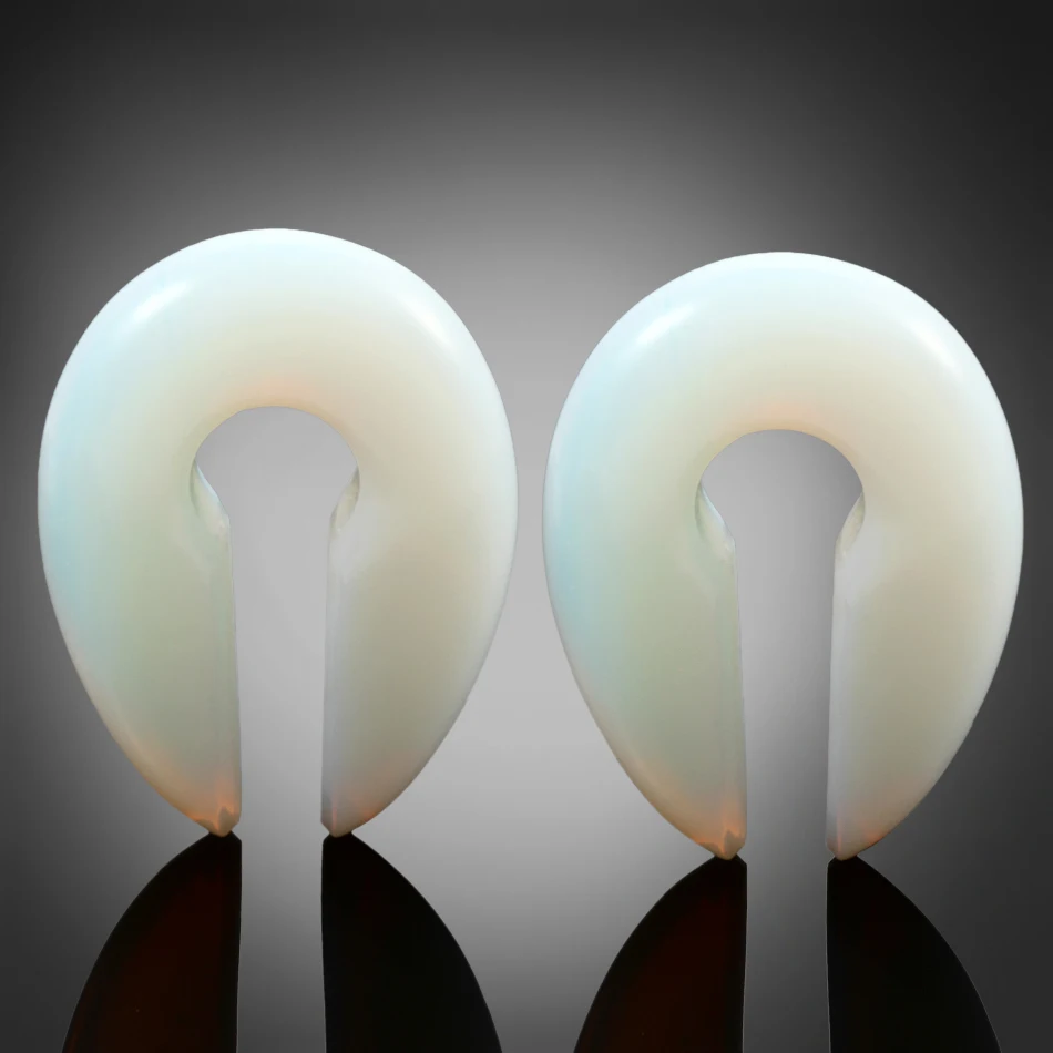 

2pcs Opal Stone Round Keyhole Weights Keyhole Weights Ear Weight Hanger Ear Expander Piercing 6&8mm&10mm Earrings Body Jewelry
