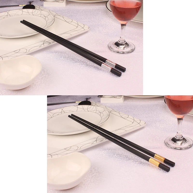 

10Pairs/Set Chopstick Resuable China ChopSticks Black Chinese Chopsticks Set Household Dinnerware Cutlery Kitchen Tools