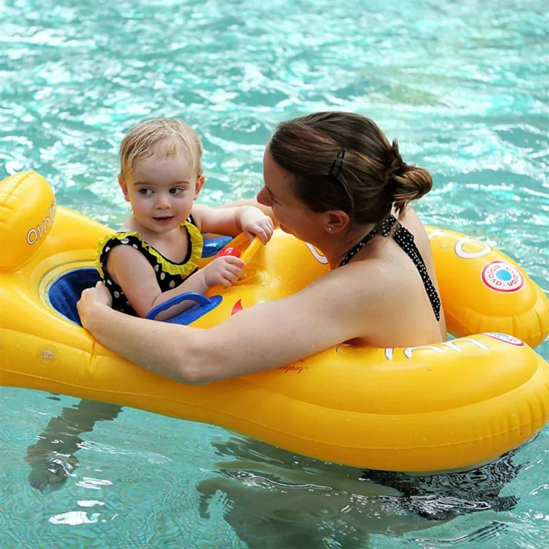 Mother and Kids Swim Seat Float Rings Baby Swimming Pool Inflatable Swim Boat with Sunshade Protection Swimming Accessories Mother and Kids Swim Seat Float Rings Baby Swimming Pool Inflatable Swim Boat with Sunshade Protection Swimming Accessories