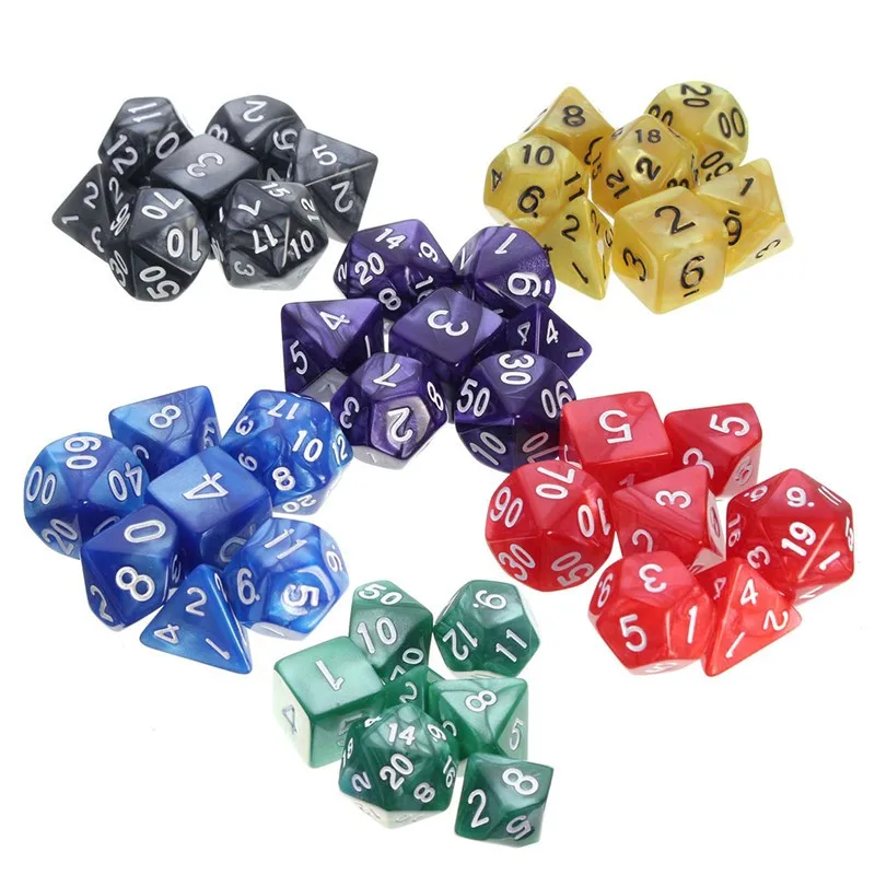Новое поступление 7 шт./компл. полимерные игры TRPG для подземей драконов