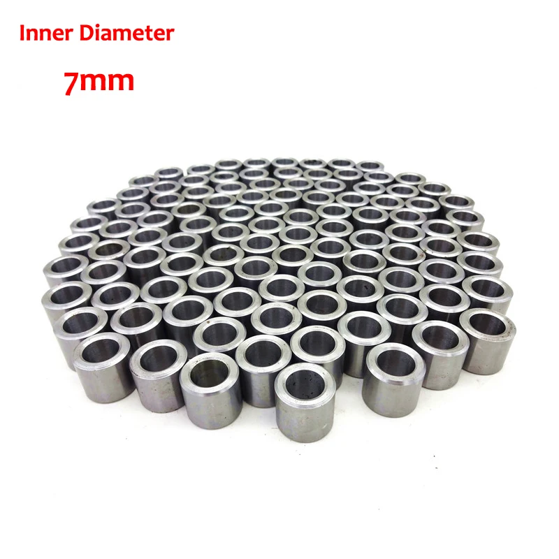 10Pcs ID 7MM Steel Drill Sleeve Brushing metal Bushing axle sleeve
