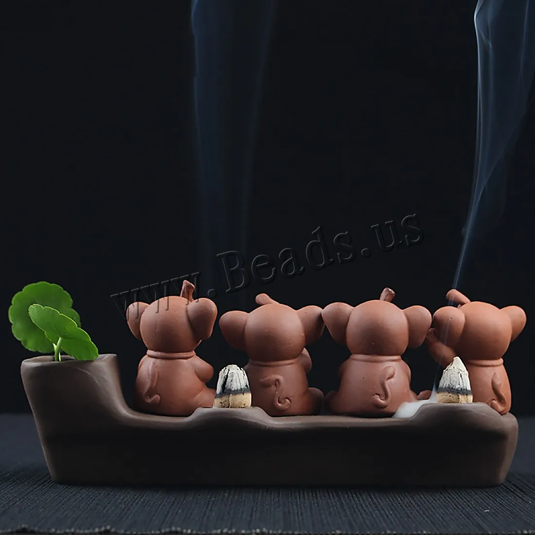 Little Cute Elephant Censer Backflow Incense Burner Ceramic Aromatherapy Furnace Aromatic Incense Holder Use In Home Teahouse