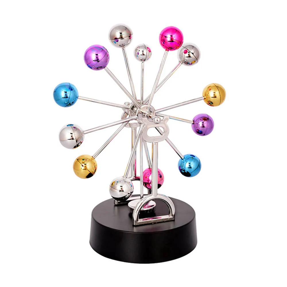 

1 Pc Colorful Metal Balance Ball Pendulum Dynamic Desk Toy Creative Magnetic Swinging Easter Gift
