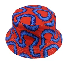 Летняя мода Складная Панама для женщин Открытый Солнцезащитный хлопок Рыбалка охотничья шляпа с принтом сердца Повседневная Защита от солнца шляпы