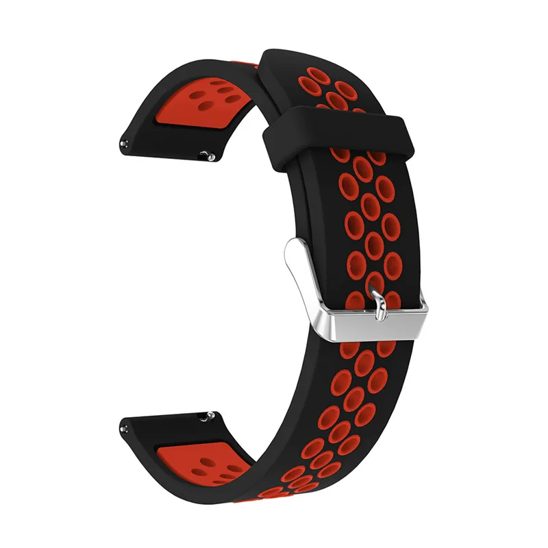 Black red 22 мм 20 мм спортивный силиконовый ремешок для samsung gear S3 S2 Galaxy Watch Frontier Huami Band 46 мм 42 мм спортивный сменный Браслет - Цвет ремешка: Black red