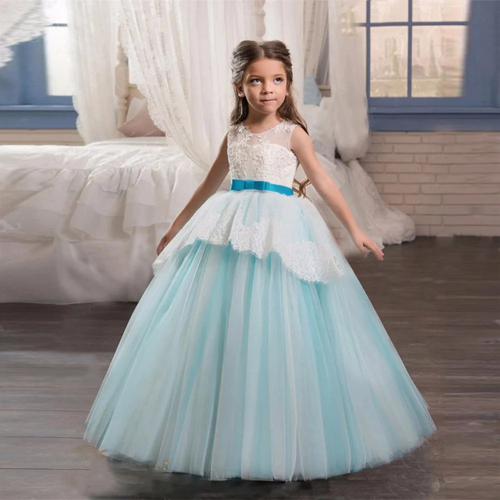 

Children Kids Girl Dress Sleeveless Hollow Lace Princess Costume Party Cute Performance YH-17