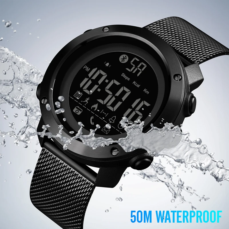 

Luxury Bluetooth Smart Watch For Men Calorie Pedometer Sport Watches Sleep Tracker Message Remind Electronic Clock Brand SKMEI