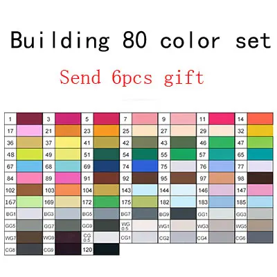 TouchFIVE 30/40/60/80/168 Цвет маркер для рисования набор двуглавый художественный эскиз жирной на спиртовой основе маркеры для анимации ручка - Цвет: Building 80 colors