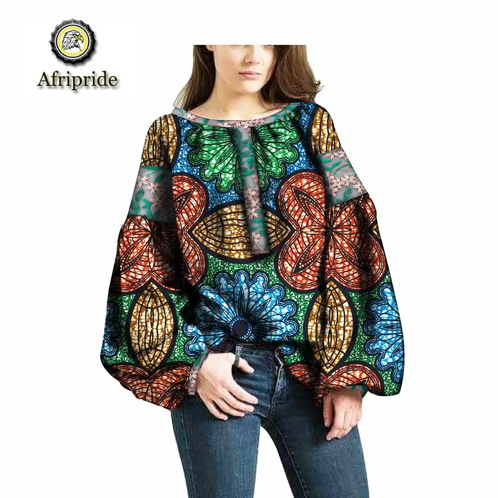 2019 african coats for women AFRIPRIDE pure cotton bazin riche ankara print private custom wax batik lace coat o-neck  S1824012