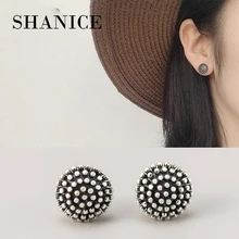 SHANICE 925 Стерлинговое Серебро модный тайский серебряный Цветочный стиль с Бисер шпилька серьга серьги-гвоздики ювелирные изделия Ретро Ювелирные изделия Подарки
