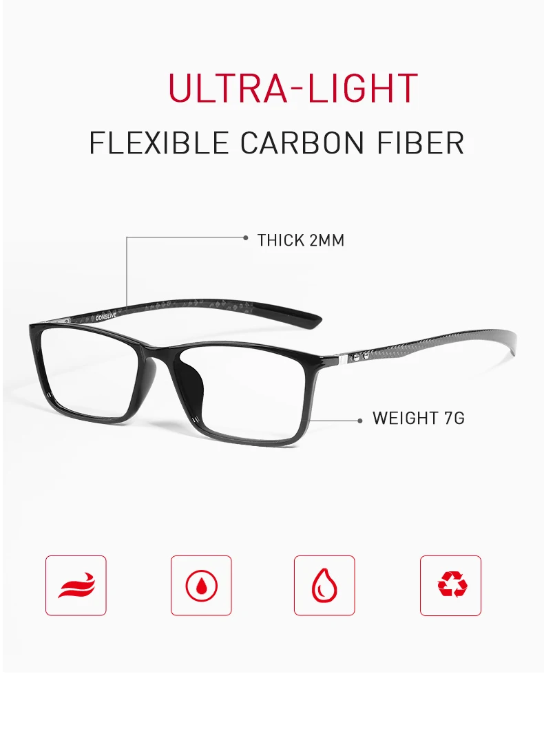 Оптическая оправа для очков, мужские очки из углеродного волокна, новинка, светильник для глаз, очки для близорукости, дальнозоркости, мужские очки для чтения, оправа T1316