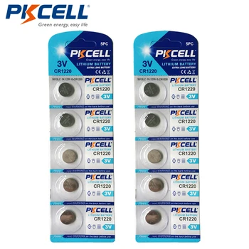 

10Pcs/2Pack PKCELL 3V Lithium CR1220 DL1220 ECR1220 Button Coin Cell Battery For Watch Toys