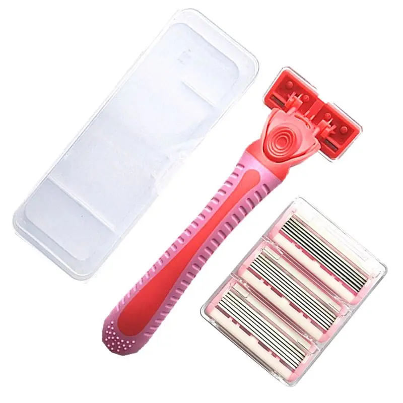 

Women 6-layer Hair Removal Shaving Blade Razor With 4 Or 10 Cutter Heads Manual Shaver Razors Blade Shaving Hair Safety For Lady