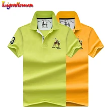 Однотонная мягкая Мужская рубашка поло с вышивкой и отворотом, с коротким рукавом, высокое качество, топы, мужские рубашки поло, рубашки поло бизнес размера плюс