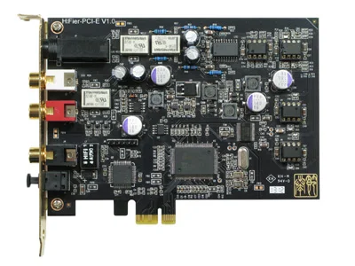 

TEMPOTEC HIFIER Serenade PCI-E Sound Card Coaxial/Optical outputs support AC3 DTS 192KHz/32bit Stereo headphone outputs with Amp