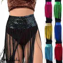 Модная юбка с бахромой женские блесток блестящие Клубные даже вечерние танцевальные блестящие с бахромой мини-юбка