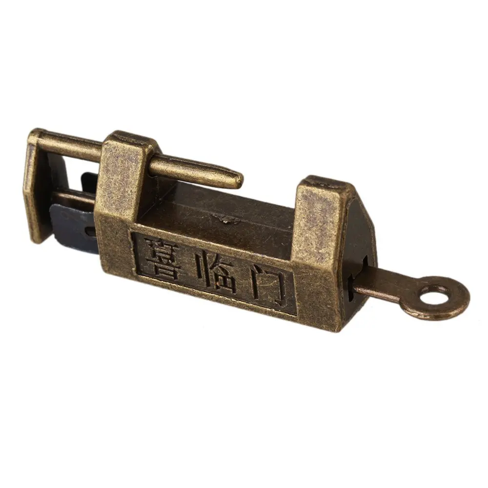 

2PCS Bronzy 2cm Antique Decorative Mini Latch Jewelry Cigar Box Hasp Pad Lock With Key