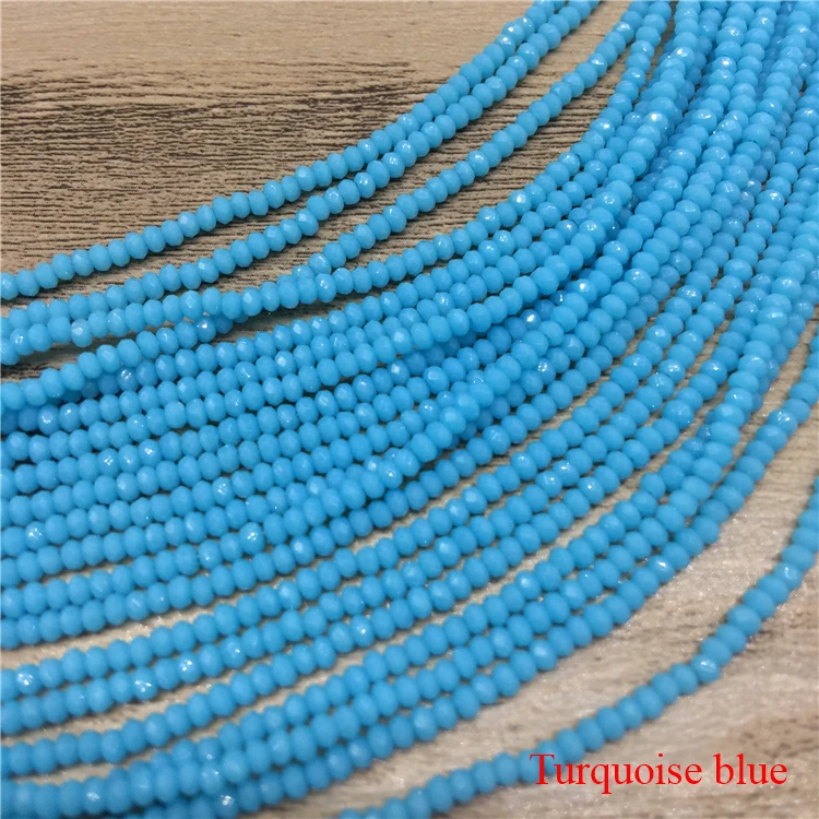 190 Pcs /strand Colorful 2x3mm Crystal Rondell Faceted Glass Beads Small Beads Sead Beads for Jewelry Making Diy