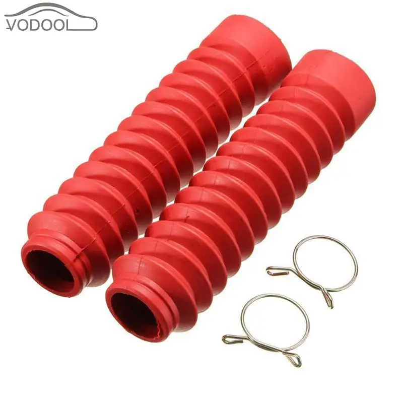 

2Pcs Universal Motorcycle Red Rubber Front Fork Cover Dust Gaiter Gator Boot Shock Protector Dust Guard Motocross Moto Accessory