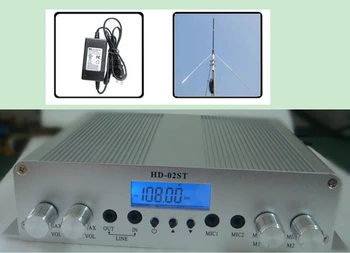 

LCD Screen MP3 Player Adjustable Wide Frequency Range 88~108 Mhz FM Stereo Transmitter HD-02ST + Power supply + GP antenna