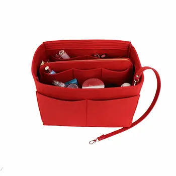 

Large Beauty Purse Insert Make up Cosmetic Box Jewellery Vanity Handbag Felt Bag Organizer With Zipper Tote Shaper