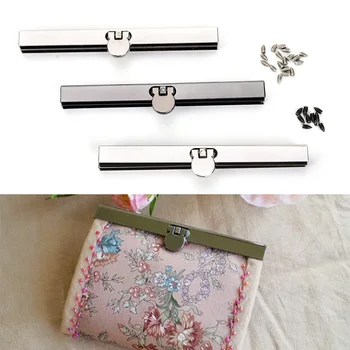 

1pc Purse Wallet Frame Bar Edge Strip Clasp 11.5cm Metal Openable Edge Replacement