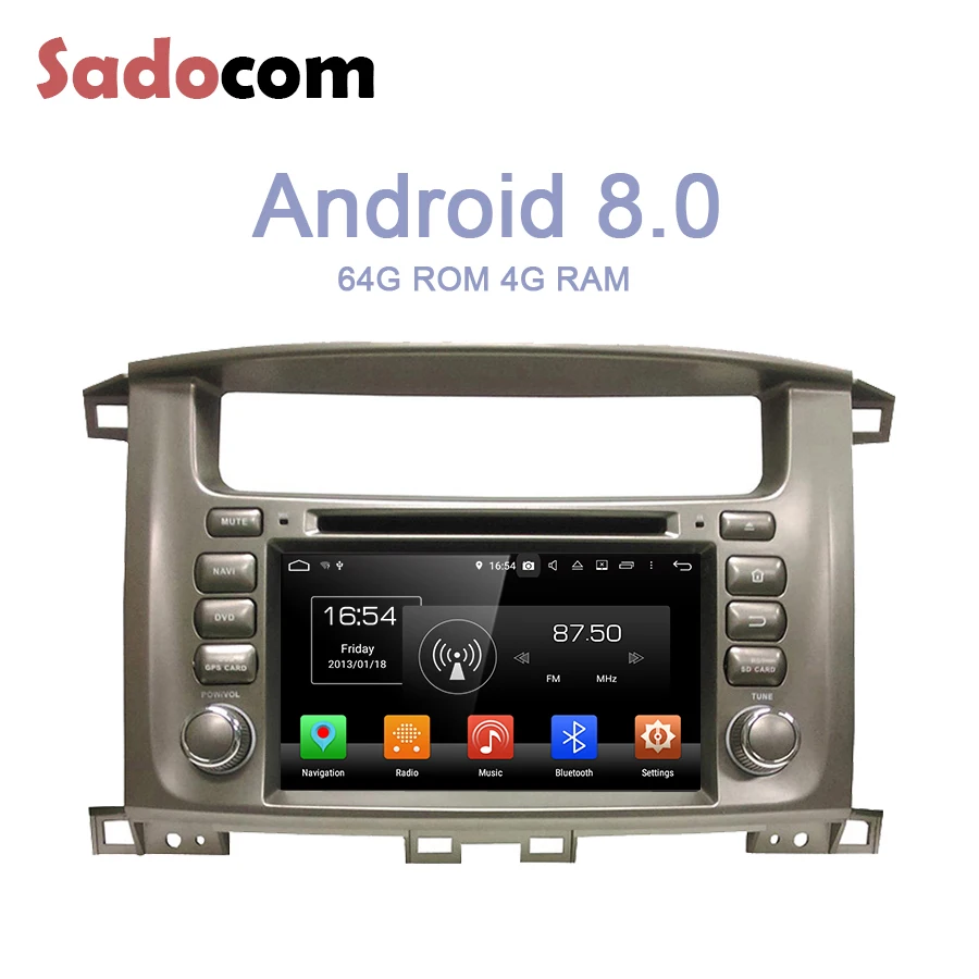 Автомобильный DVD-плеер IPS Android PX5 8 0 для Toyota Land Cruiser 100 4 Гб ОЗУ + 64 ГБ ядер Wi-Fi 4G
