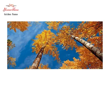 

Golden Panno,Needlework,Embroidery,DIY Landscape Painting,Kits,14ct,Cross-stitch,Sets For Embroidery,Nature tree embroidery