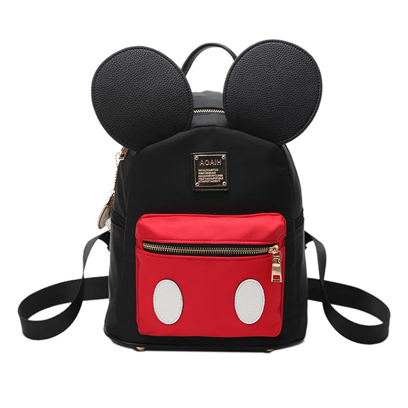 De moda de Mickey mujer mochila de Nylon negro Grils la escuela mochila mini mochila de viaje de los niños mochila escolar mochila S178