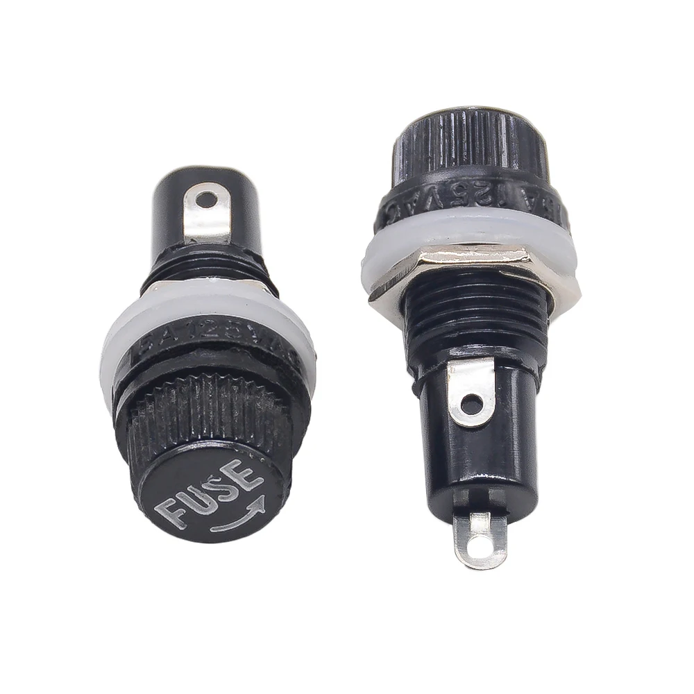 5pcs/lot 5*20 6*30 mm Glass Fuse Holders 5x20 6x30 Insurance Tube Socket 15A 125VAC, 10A fuse tube optional