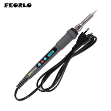 FEORLO 220V 110V EU US UK plug lcd Цифровой Регулируемый NC термостат Электрический паяльник 60 Вт внутренний нагревательный элемент