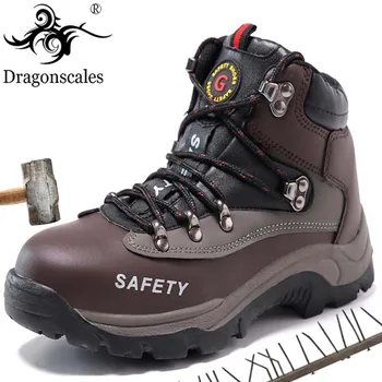 

2019 New High Quality Men's Safety Shoes Construction Outdoor High Steel Toe Cap Safety Boots Men's Puncture Work Shoes Boots