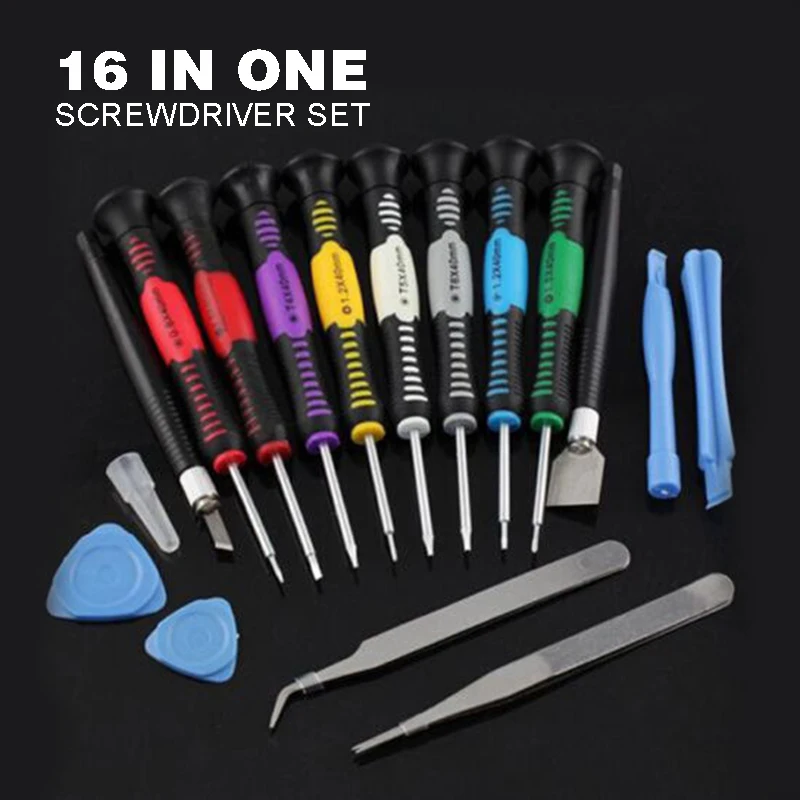 

Professional 16 in 1 Mobile Phone Repair Tools Precision Screwdrivers Set Kits For iPhone 7 8 6 plus X XR XS Max Repair Tools