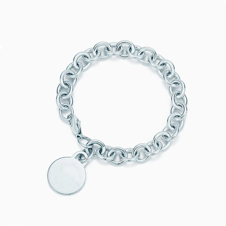 

SHINEXIN 1:1 S925 Sterling Silver Genuine TIFF Bbracelet Rounded Pendant Bracelet Women Fine High-End Jewelry